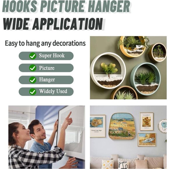 30pcs Super Hook Picture Hangers – Heavy Duty Drywall Hooks for Hanging Pictures - Picture 7 of 7